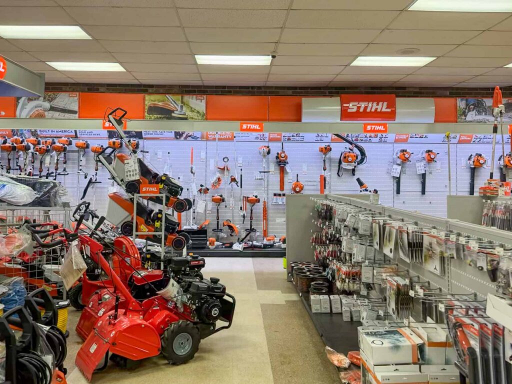 STIHL lawn equipment, trimmers, chainsaws, and power tools at George's Paint & Hardware