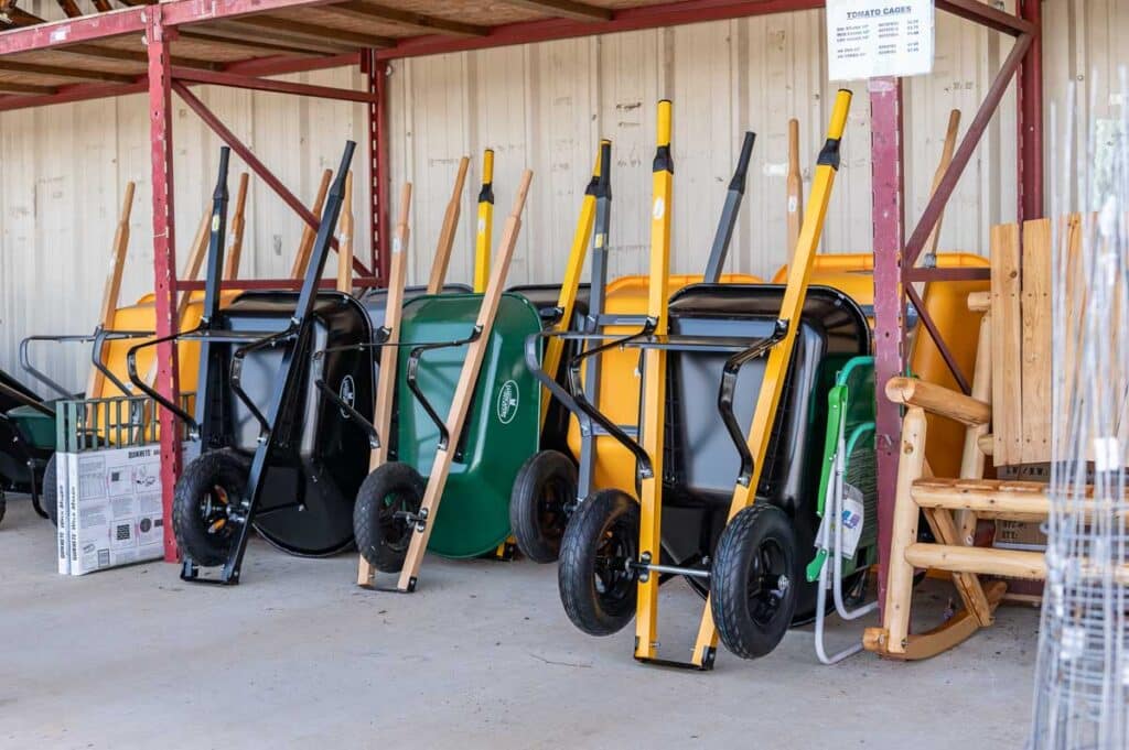 Garden tools, wheelbarrows, and lawn and garden supplies at George's Paint & Hardware