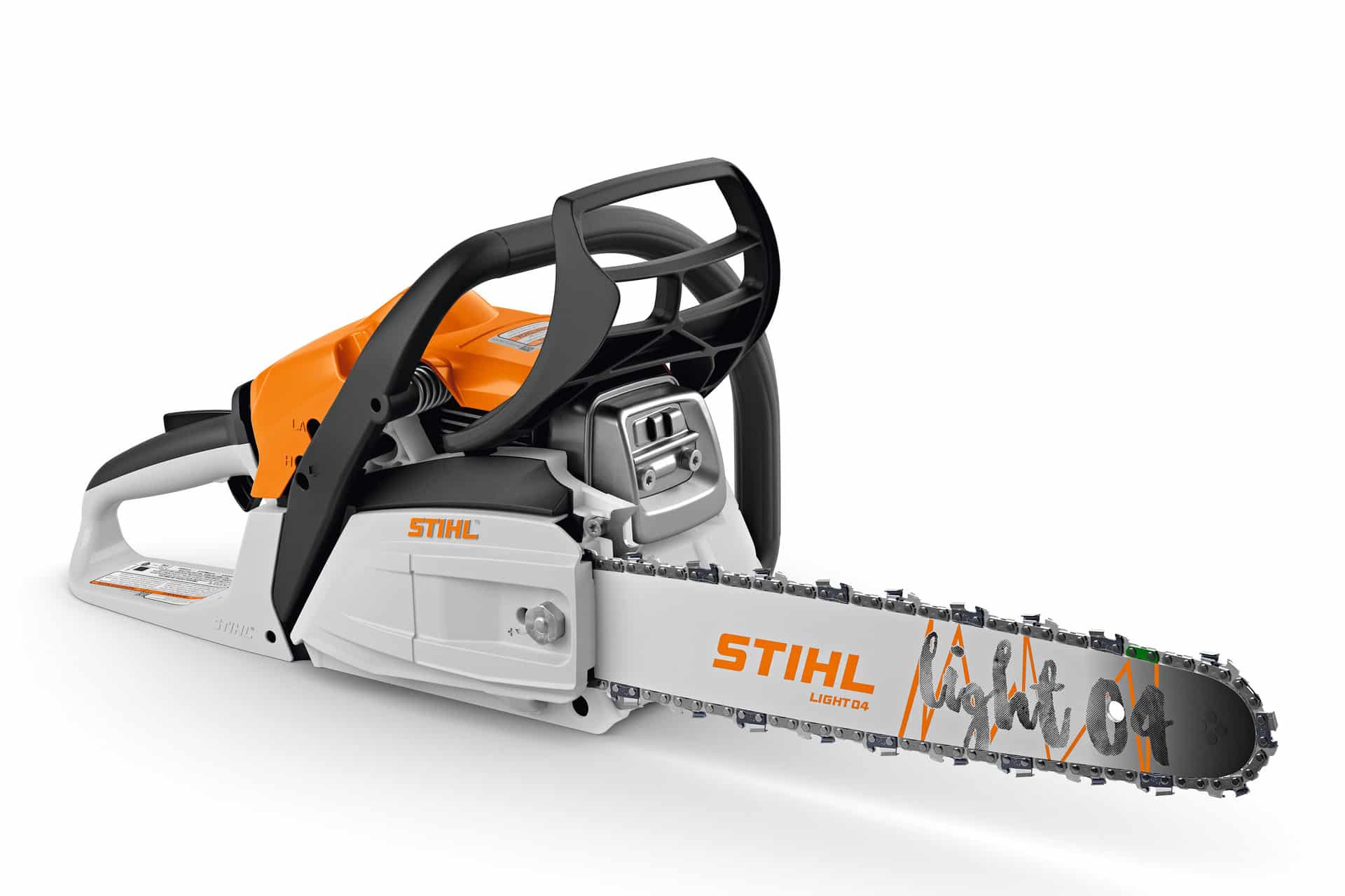 STIHL MS 182 gas chainsaw on a white background